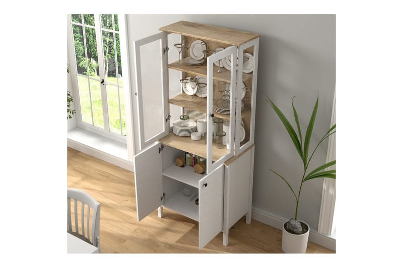 Elvan Bokhylle 83 cm - Natur/Hvit - Oppbevaring - Hyller - Bokhylle