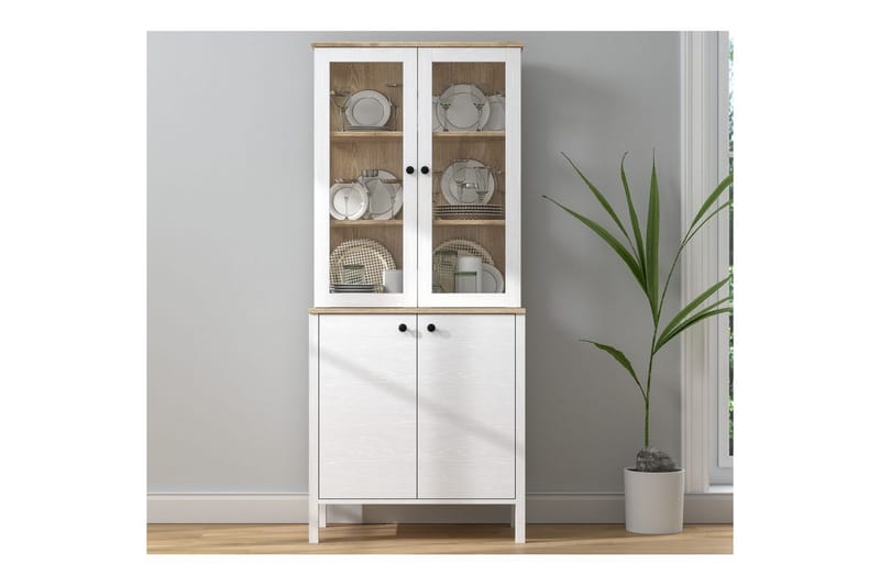 Elvan Bokhylle 83 cm - Natur/Hvit - Oppbevaring - Hyller - Bokhylle