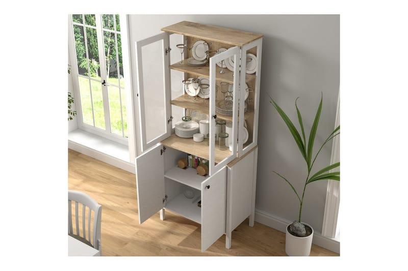 Elvan Bokhylle 83 cm - Natur/Hvit - Oppbevaring - Hyller - Bokhylle