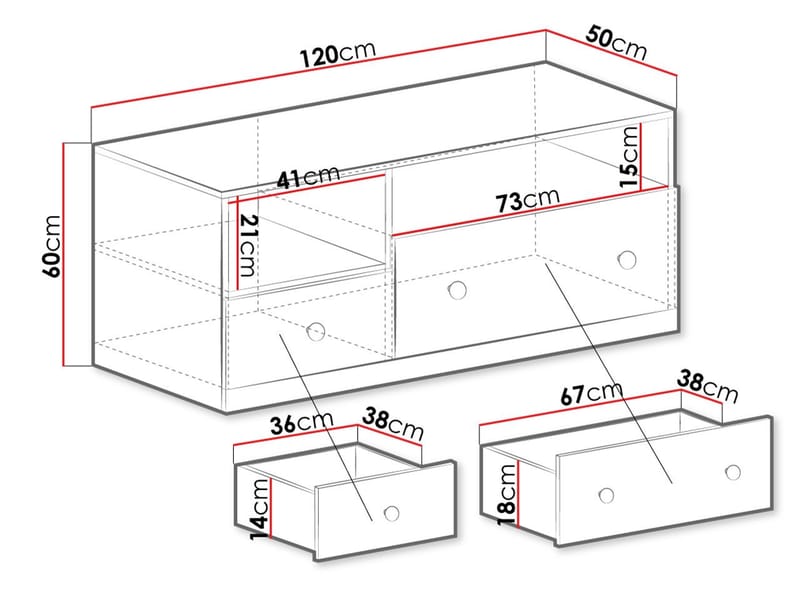 Elvaren gulvstående TV-benk 120 cm med oppbevaring i malt tre - Hvit - Møbler - Mediamøbel & tv møbel - TV-benk & mediabenk