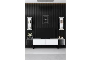 Erdem Tv-benk 180 cm - Hvit/Svart - Møbler - Mediamøbel & tv møbel - TV-benk & mediabenk