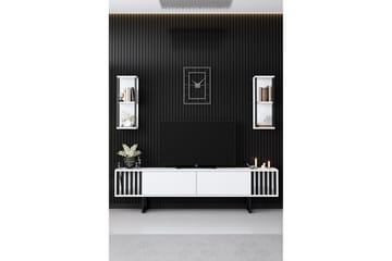 Erdem Tv-benk 180 cm - Hvit/Svart - Møbler - Mediamøbel & tv møbel - TV-benk & mediabenk