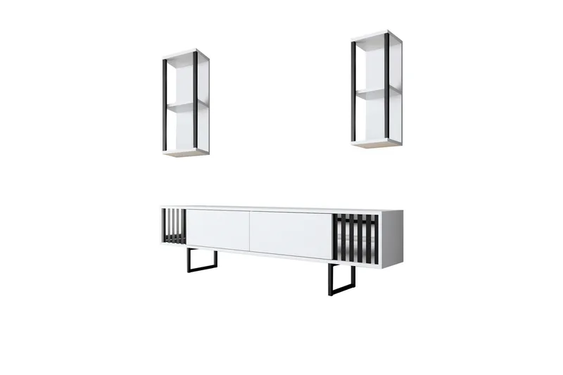 Erdem Tv-benk 180 cm, Hvit/Svart