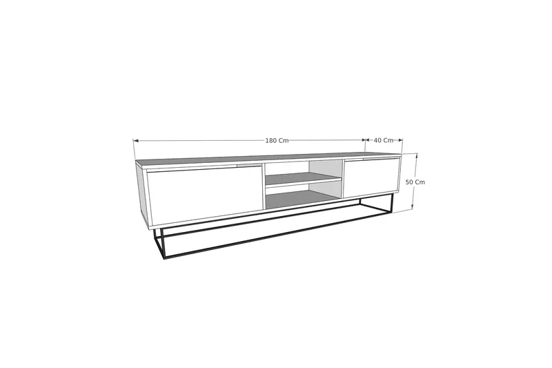 Escape TV-benk 180 cm - Svart/Marmor - Møbler - Mediamøbel & tv møbel - TV-benk & mediabenk