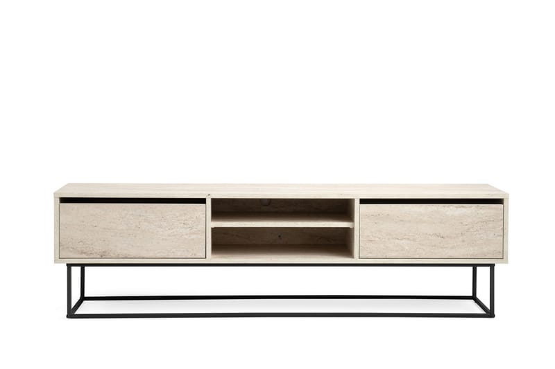 Escape TV-benk 180 cm, Svart/Marmor