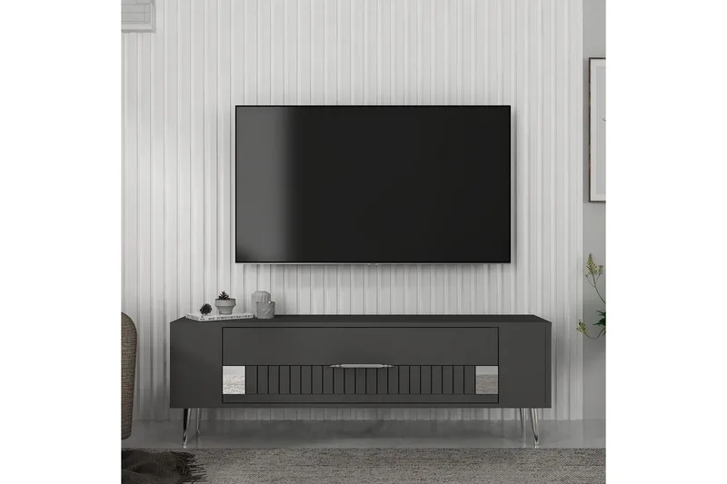 Estel TV-benk 120 cm - Antrasitt/Sølv - Møbler - Mediamøbel & tv møbel - TV-benk & mediabenk
