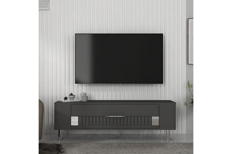 Estel TV-benk 120 cm - Antrasitt/Sølv - Møbler - Mediamøbel & tv møbel - TV-benk & mediabenk