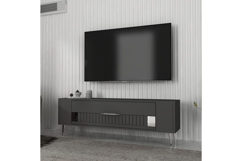 Estel TV-benk 120 cm - Antrasitt/Sølv - Møbler - Mediamøbel & tv møbel - TV-benk & mediabenk