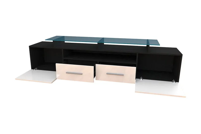 Evora TV-benk 194x39x39 cm - Beige/Grå/Hvit - Møbler - Mediamøbel & tv møbel - TV-benk & mediabenk