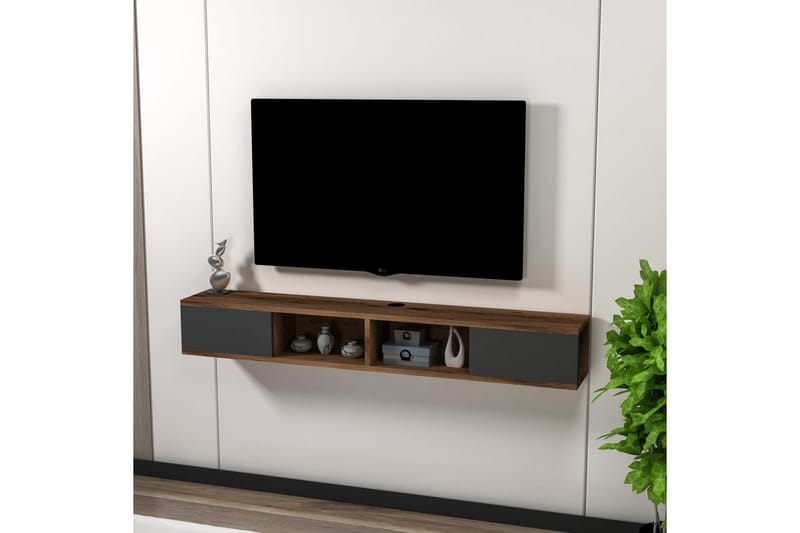 Faval TV-benk 140 cm - Valnøtt/Antrasitt - Møbler - Mediamøbel & tv møbel - TV-benk & mediabenk
