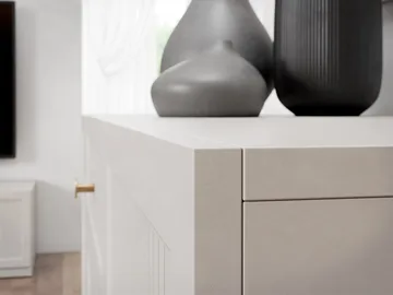 Fayric Gulvstående TV-benk 180 cm med Oppbevaring i Malt Tre - Beige - Møbler - Mediamøbel & tv møbel - TV-benk & mediabenk
