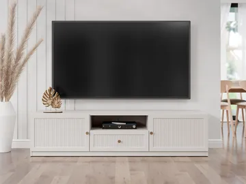 Fayric Gulvstående TV-benk 180 cm med Oppbevaring i Malt Tre - Beige - Møbler - Mediamøbel & tv møbel - TV-benk & mediabenk