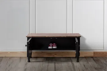 Flor Gulvstående TV-benk 100 cm med Oppbevaring i Malt Tre - Svart - Møbler - Mediamøbel & tv møbel - TV-benk & mediabenk