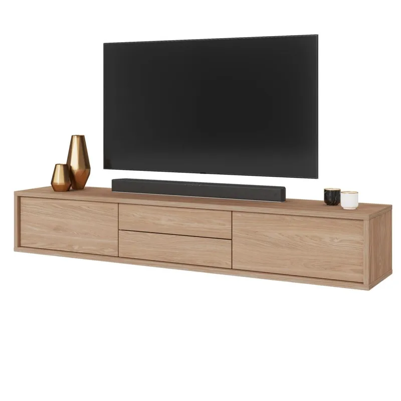 Flytende TV-stativ Frida 2 klaffer med 2 skuffer opp - Oljet Eik - Møbler - Mediamøbel & tv møbel - TV-benk & mediabenk