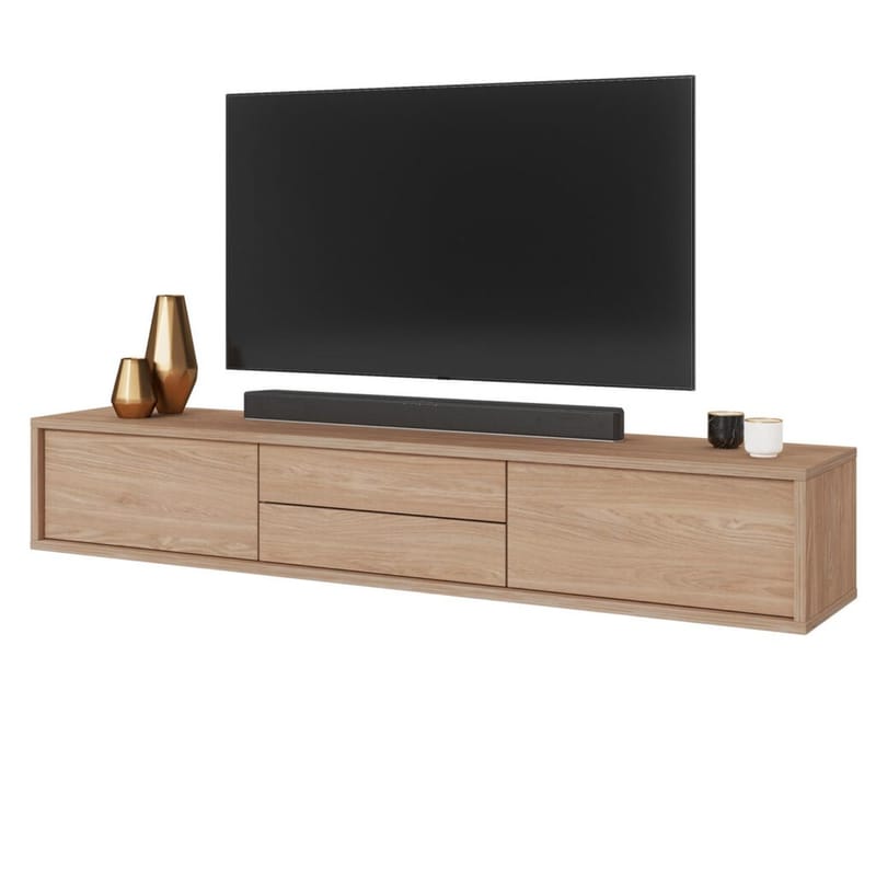 Flytende TV-stativ Frida 2 klaffer med 2 skuffer opp - Oljet Eik - Møbler - Mediamøbel & tv møbel - TV-benk & mediabenk