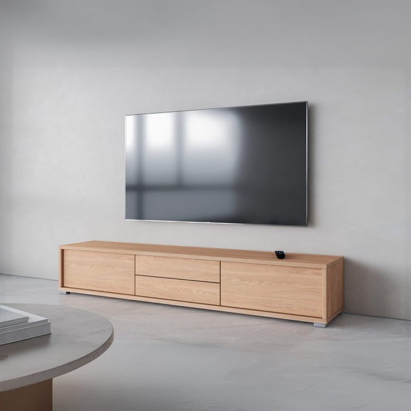 Flytende TV-stativ Frida 2 klaffer med 2 skuffer opp - Oljet Eik - Møbler - Mediamøbel & tv møbel - TV-benk & mediabenk