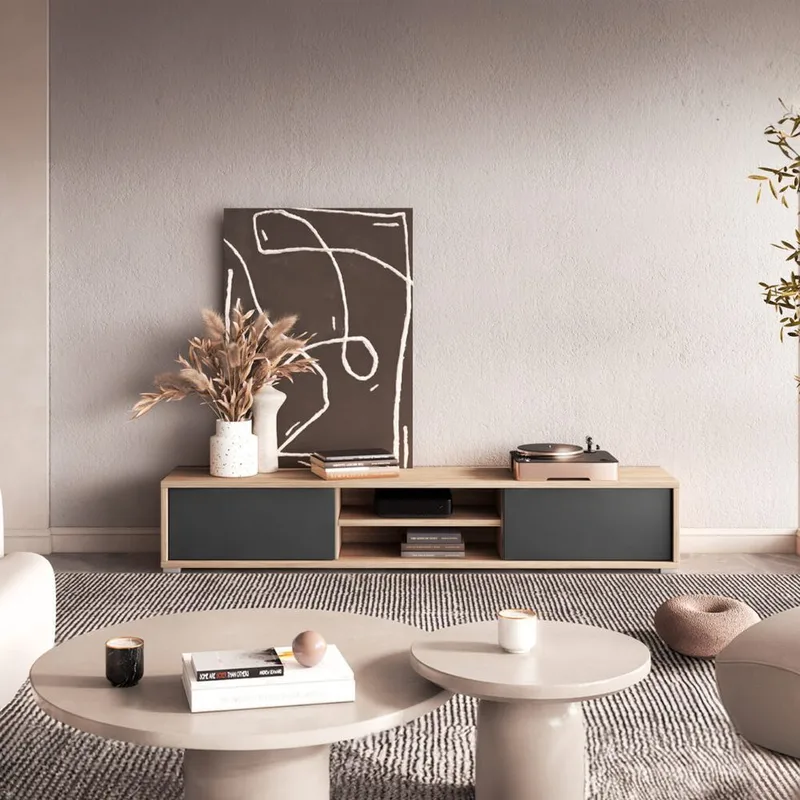 Flytende TV-stativ Frida 2 klaffer opp - Antrasitt - Møbler - Mediamøbel & tv møbel - TV-benk & mediabenk