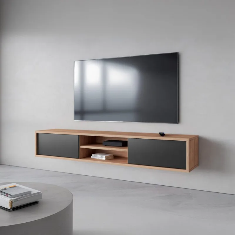 Flytende TV-stativ Frida 2 klaffer opp - Antrasitt - Møbler - Mediamøbel & tv møbel - TV-benk & mediabenk