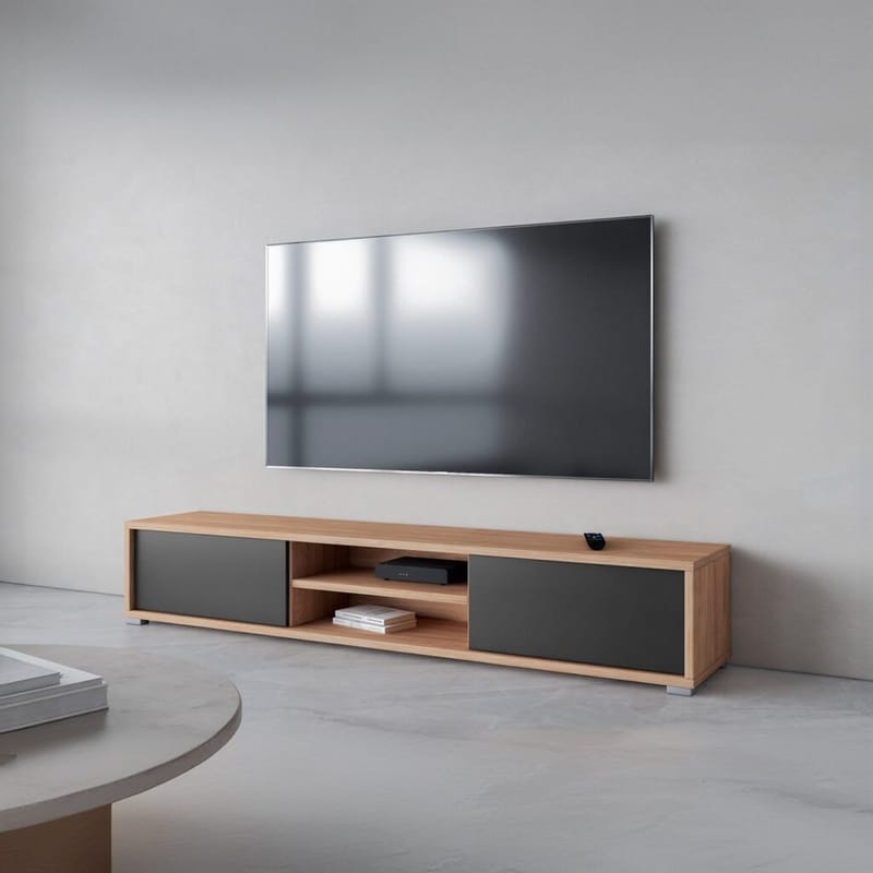 Flytende TV-stativ Frida 2 klaffer opp - Antrasitt - Møbler - Mediamøbel & tv møbel - TV-benk & mediabenk