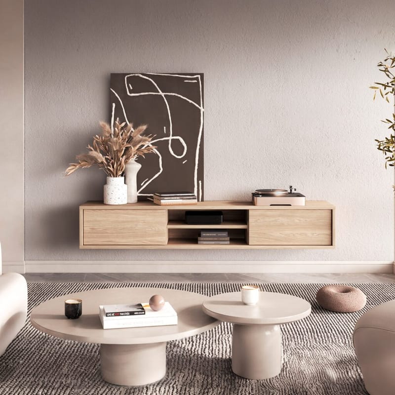 Flytende TV-stativ Frida 2 klaffer opp - Oljet Eik - Møbler - Mediamøbel & tv møbel - TV-benk & mediabenk