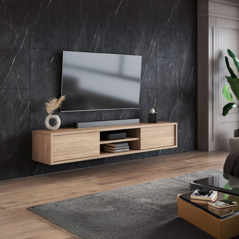 Flytende TV-stativ Frida 2 klaffer opp - Oljet Eik - Møbler - Mediamøbel & tv møbel - TV-benk & mediabenk