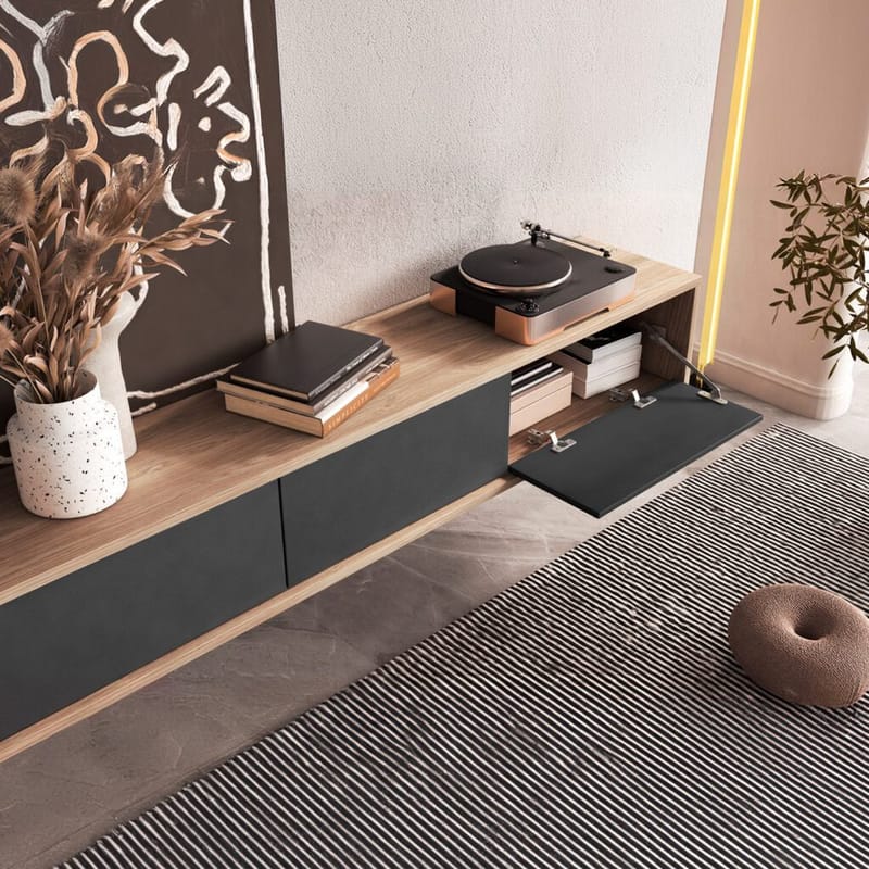 Flytende TV-stativ Frida 3 klaffer opp - Antrasitt - Møbler - Mediamøbel & tv møbel - TV-benk & mediabenk