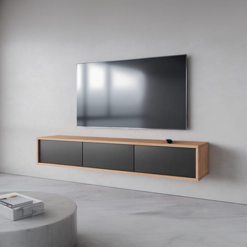 Flytende TV-stativ Frida 3 klaffer opp - Antrasitt - Møbler - Mediamøbel & tv møbel - TV-benk & mediabenk