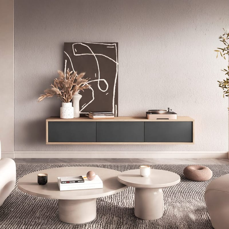 Flytende TV-stativ Frida 3 klaffer opp - Antrasitt - Møbler - Mediamøbel & tv møbel - TV-benk & mediabenk