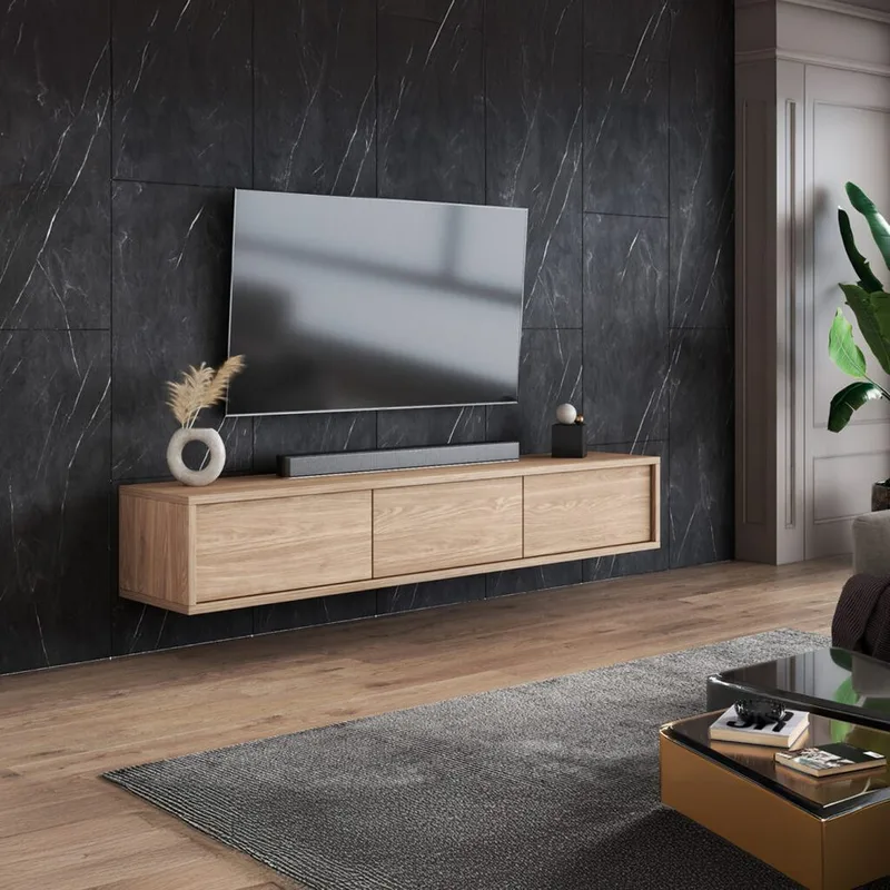 Flytende TV-stativ Frida 3 klaffer opp - Oljet Eik - Møbler - Mediamøbel & tv møbel - TV-benk & mediabenk