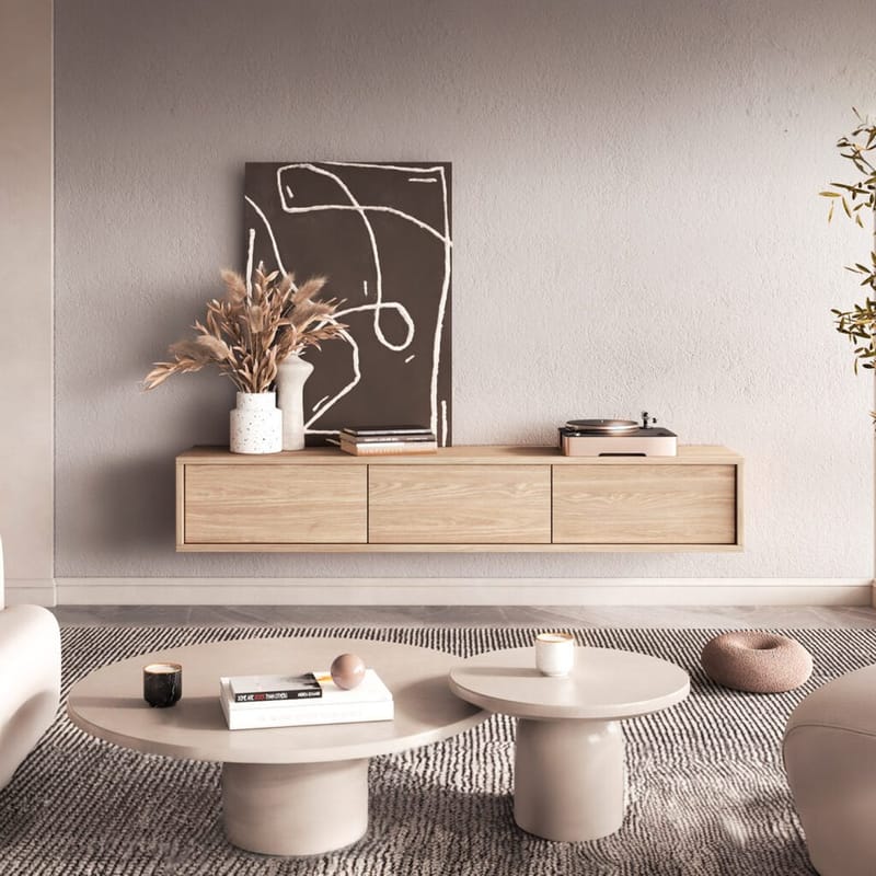 Flytende TV-stativ Frida 3 klaffer opp - Oljet Eik - Møbler - Mediamøbel & tv møbel - TV-benk & mediabenk