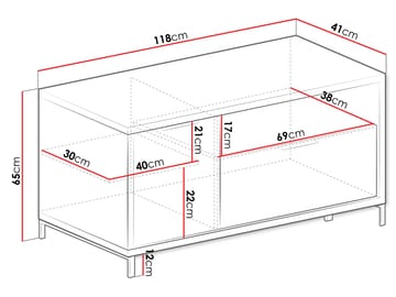 Fonti Frittstående TV-benk 118 cm med Oppbevaring - Brun - Møbler - Mediamøbel & tv møbel - TV-benk & mediabenk