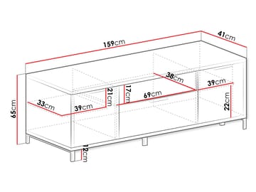 Fonti Gulvstående TV-benk 159 cm i Treutseende - Brun - Møbler - Mediamøbel & tv møbel - TV-benk & mediabenk