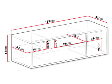 Fonti TV-benk 159 cm i Tre - Brun - Møbler - Mediamøbel & tv møbel - TV-benk & mediabenk
