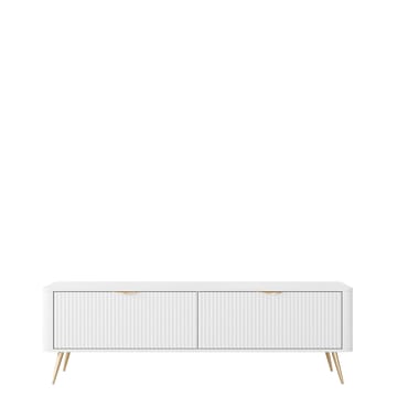 Forba Rektangulær TV-benk 164 cm med Oppbevaring i Malt Tre - Hvit - Møbler - Mediamøbel & tv møbel - TV-benk & mediabenk