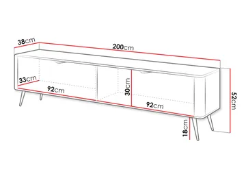 Forba TV-benk 200 cm - hvit - Møbler - Mediamøbel & tv møbel - TV-benk & mediabenk