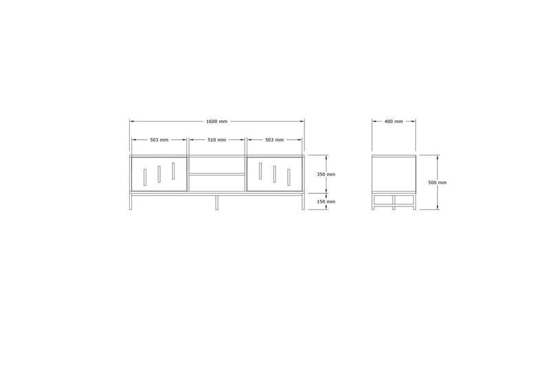 Form TV-benk 160 cm - Brun - Møbler - Mediamøbel & tv møbel - TV-benk & mediabenk