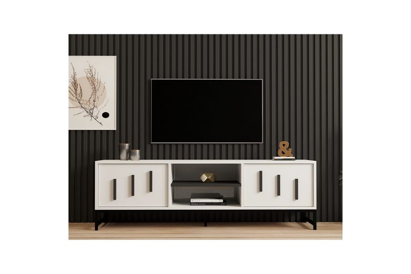 Form TV-benk 160 cm - Hvit - Møbler - Mediamøbel & tv møbel - TV-benk & mediabenk