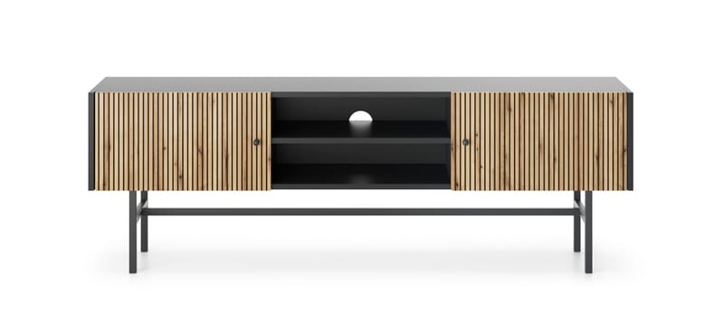 Francisca TV-benk 155 cm - Svart/Eik - Møbler - Mediamøbel & tv møbel - TV-benk & mediabenk