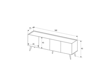 Galnor Gulvstående TV-benk 180 cm med Oppbevaring i Eik - Lysebrun - Møbler - Mediamøbel & tv møbel - TV-benk & mediabenk