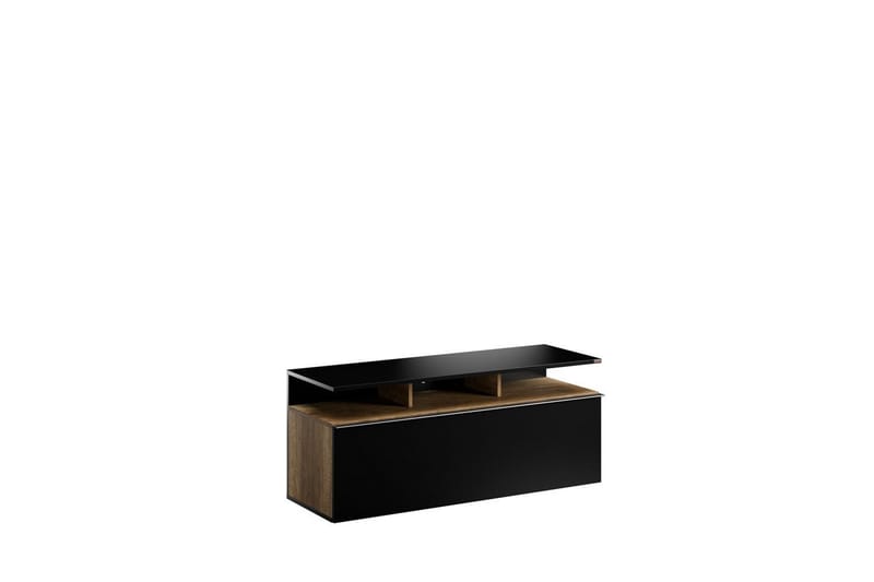 Galnor TV-benk 117 cm - Svart/Mellomfarget tre - Møbler - Mediamøbel & tv møbel - TV-benk & mediabenk
