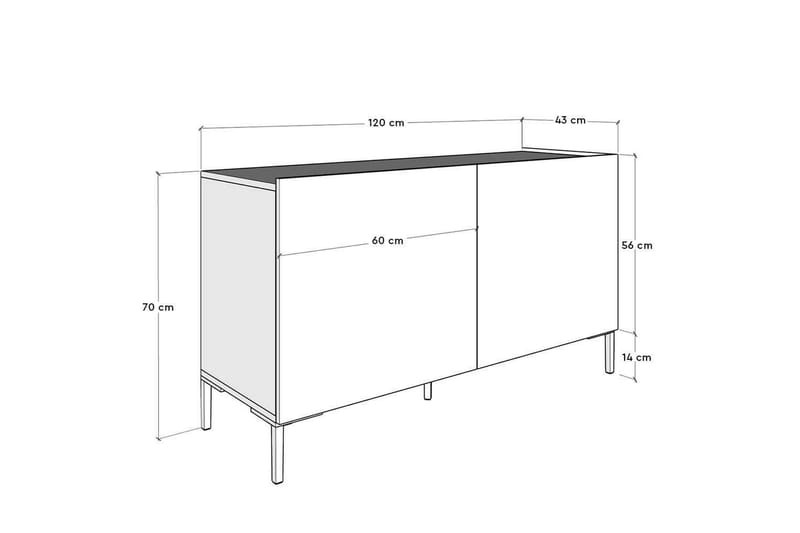 Galnor TV-benk 120 cm - Hvit - Møbler - Mediamøbel & tv møbel - TV-benk & mediabenk