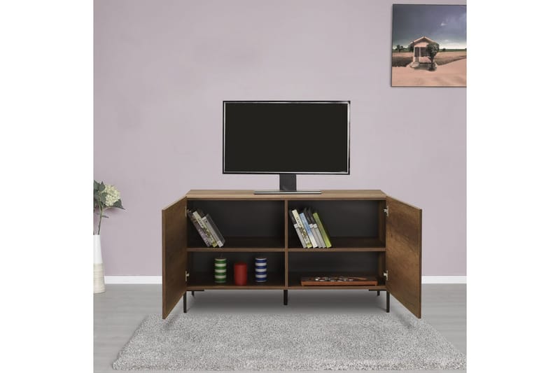 Galnor TV-benk 120 cm - Mellomfarget tre - Møbler - Mediamøbel & tv møbel - TV-benk & mediabenk