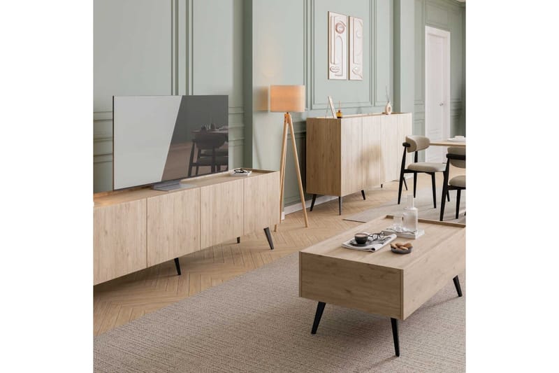 Galnor TV-benk 180 cm - Naturell - Møbler - Mediamøbel & tv møbel - TV-benk & mediabenk