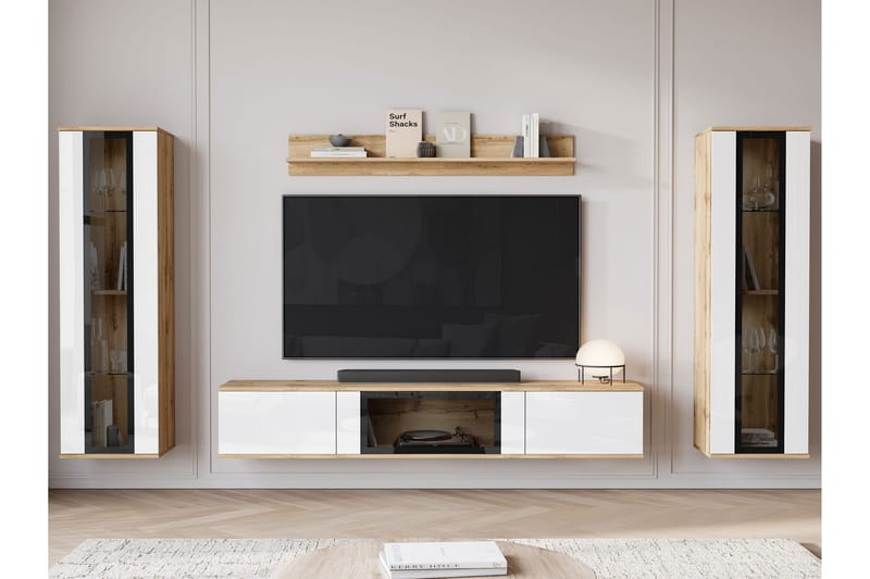 Gammelt Tv-Møbelsett - Hvit - Møbler - Mediamøbel & tv møbel - TV-møbelsett
