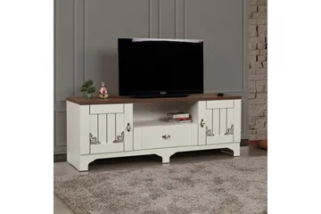 Gaszpar TV-benk 140 cm - Hvit/Valnøtt - Møbler - Mediamøbel & tv møbel - TV-benk & mediabenk