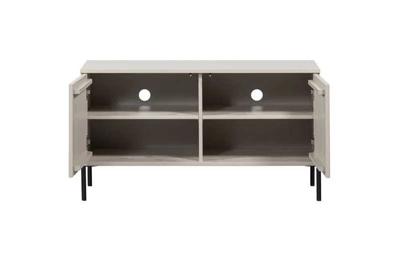 Gravure Gulvstående TV-benk 100 cm med Oppbevaring i Malt Tre - Beige - Møbler - Mediamøbel & tv møbel - TV-benk & mediabenk
