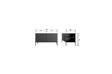 Gravure Gulvstående TV-benk 100 cm med Oppbevaring i Malt Tre - Beige - Møbler - Mediamøbel & tv møbel - TV-benk & mediabenk