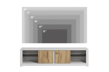 Griselda TV-benk 180 cm i Eik - Hvit - Møbler - Mediamøbel & tv møbel - TV-benk & mediabenk