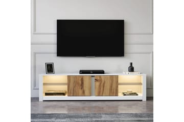 Griselda TV-benk 180 cm i Eik - Hvit - Møbler - Mediamøbel & tv møbel - TV-benk & mediabenk