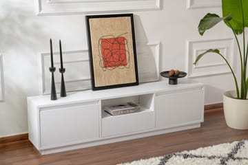 Gulliver Gulvstående TV-benk 160 cm med Oppbevaring i Malt Tre - Hvit - Møbler - Mediamøbel & tv møbel - TV-benk & mediabenk